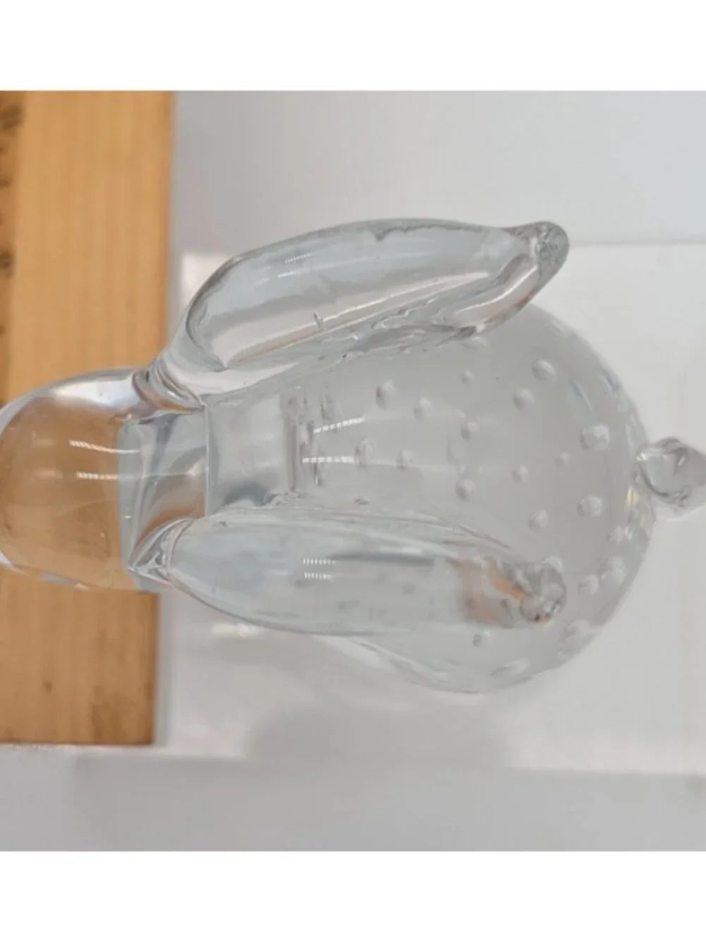 Vintage Art Glass Rabbit Bunny Paperweight Figure Clear controlled bubbles